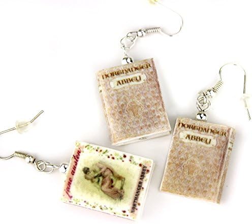 Northanger Abbey Jane Austen Clay Mini Book Earrings Choose Your Edition and Hardware