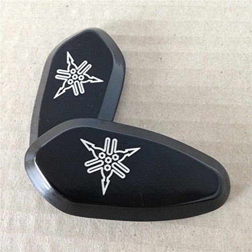 HTT Motorcycle Mirror Block Off Base Plates For 2000-2008 Yamaha R1 Yzf-R1 Yzfr1 "" Engraved Black