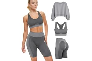 POP & PLUM Gym Sets Women 2 Piece or 3, Matching Workout Set Women Shorts Bra, Yoga Workout Outfit, Fitness Exercise Clothes Running Set