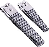 Luxitude Carbon Fiber Design Strong Steel Nail Clippers- 2 Pack