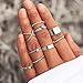 FINETOO 9 PCS Simple Stainless Steel Knuckle Midi Ring Set Crystal for Women/Girl Silver CZ Finger Stackable Rings Set Jewelry Friendship