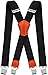 Decalen Mens Suspenders Very Strong Clips Heavy Duty Braces Big and Tall X Style (Black 1)