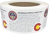 Colorado Retail Marijuana Cannabis Warning Labels State Compliant 2 x 3 Inch 500 Adhesive Stickers
