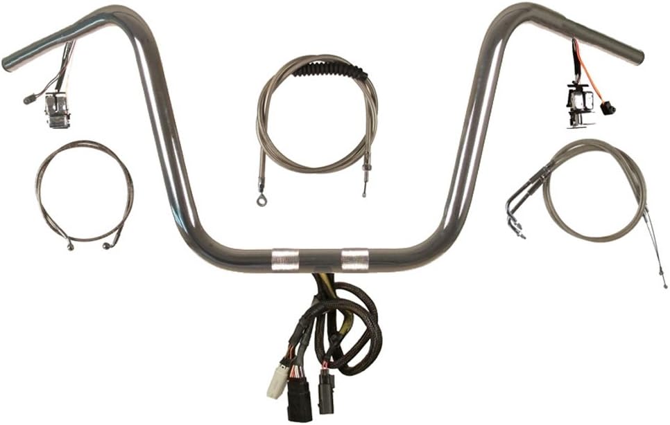 1 1/4" Chrome 14" Pre-Wired Ape Hanger Handlebar PKit for 2008-2011 Harley Dyna Fat Bob models - PW-11414CT-PDYF11