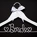 Ella Celebration Bride to Be Wedding Dress Hanger Wooden and Wire Hangers for Brides (White Wood Pink Wire)