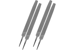 SEWCHICS 4pcs Hardened Steel Metal Files Set for Sharpening Dull Edges Flat File Axe Sharpener with Medium