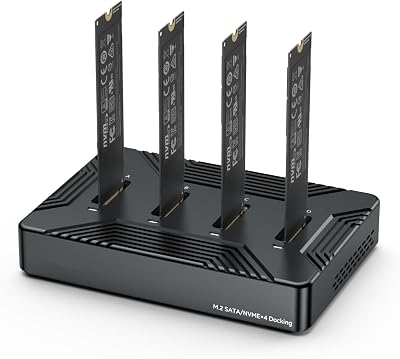 HotTopStar 4 Bay NVME SATA M.2 SSD Docking Station USB C 10Gbps Aluminum