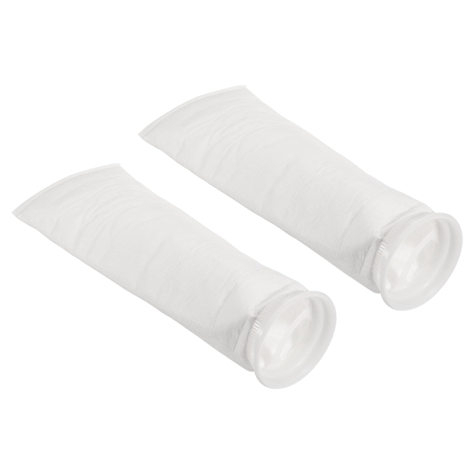 PATIKIL 4 Inch Ring Filter Socks 10 Micron, 2 Pack Mesh Bags Pool Skimmer Basket, White