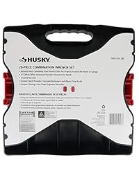 Husky 28CW002NC 28 unidades kit de llaves de combinación de sistema Métrico y SAE y funda plástica de almacenamiento
