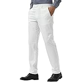 Plaid&Plain Men's Dress Pants Slim Fit Stretch Khaki Pants Wrinkle Free