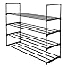 Lumsing Shoe Rack, 4-Tier Shoe Organizer Shelf Stackable Storage Cabinet Towers with Durable Metal Holds 20 Pairs, Black