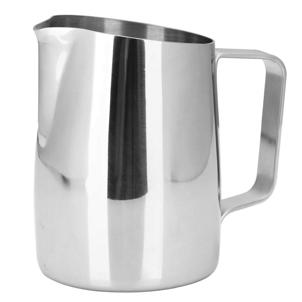 Dianoo Espresso Steaming Pitcher, Espresso Milk Frothing Pitcher Stainless Steel, Coffee Latte Art Cup 420ML Silver