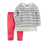 Carter's Baby Girls' 2 Piece Lace Trimmed Top and Leggings Set