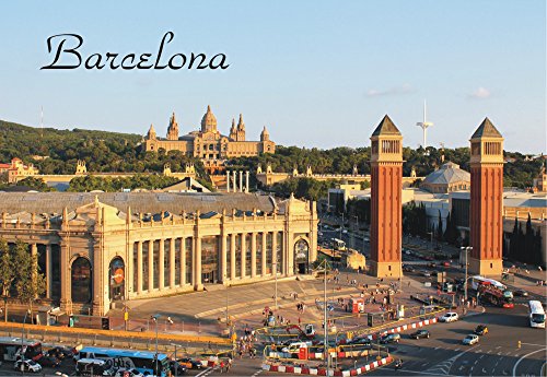 Venetian Towers, National Museum of Art of Catalonia, Barcelona, Spain, Souvenir Magnet 2 x 3 Fridge Magnet