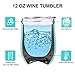 Wine Goes In Wisdom Comes Out - LEADO 12 oz Stainless Steel Wine Tumbler with Lid and Straw, Insulated Stemless Novelty Sippy Cup, Perfect Gift Idea for Adults (Mint)