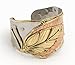 Steel with Brass and Copper Leaves Cuff Bracelet