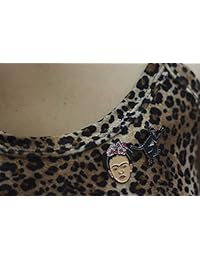 Frida y overol esmalte pin   Juego de 2 Unique Colored Metal Pins