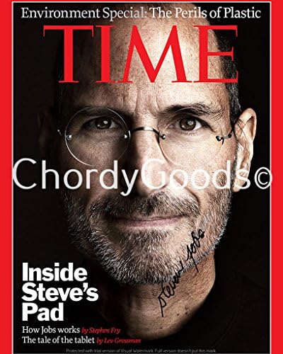 Steve Jobs TIME Magazine Sexy Plexiglass Photo 13*18 Cm. Autograph Signed Autogramm Reprint 45