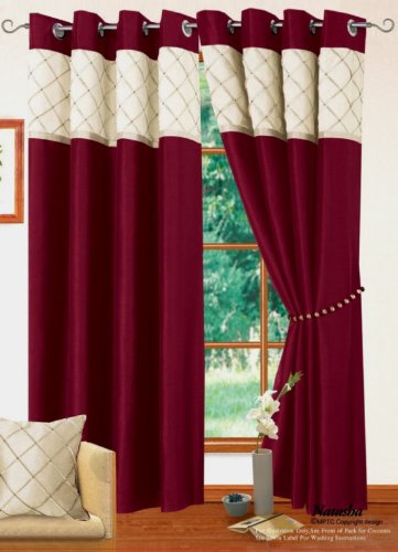 Eyelet Ringtop Curtains 66 X 72 Burgundy Wine Natasha Dimante