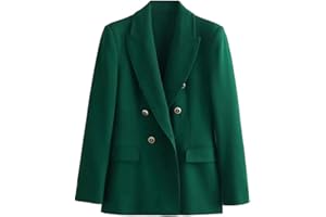 Women's Plain Work Blazer - Round Neck Long Sleeve Single Breasted Office Wear