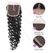 Deep Wave Bundles Brazilian Curly Hair Deep Wave 3 Bundles Human Hair Bundles Natural Black Hair Deep Wave Curly Hair Extensions (14 inch closure)