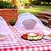 Premium Food Tent Covers Net Umbrellas with FREE PICNIC TABLECLOTH (4 Pack) for Outdoors Screen Pop Up Mesh Protectors For Bugs Parties BBQs Picnics Reusable Collapsible and Portable