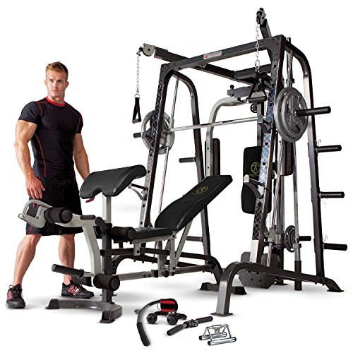 Marcy MD-9010G Home Gym Smith Machine with Weight Bench