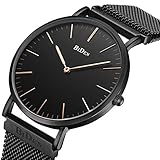 Watch,Mens Women Watch Luxury Fashion Black Super Thin Case Waterproof Analog Quartz Magnetic Apple Watch Band Wrist Watch