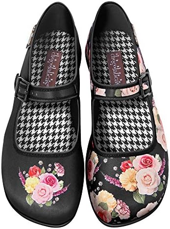Chocolaticas Dark Gothic Canvas Women's Mary Jane Flat Shoes