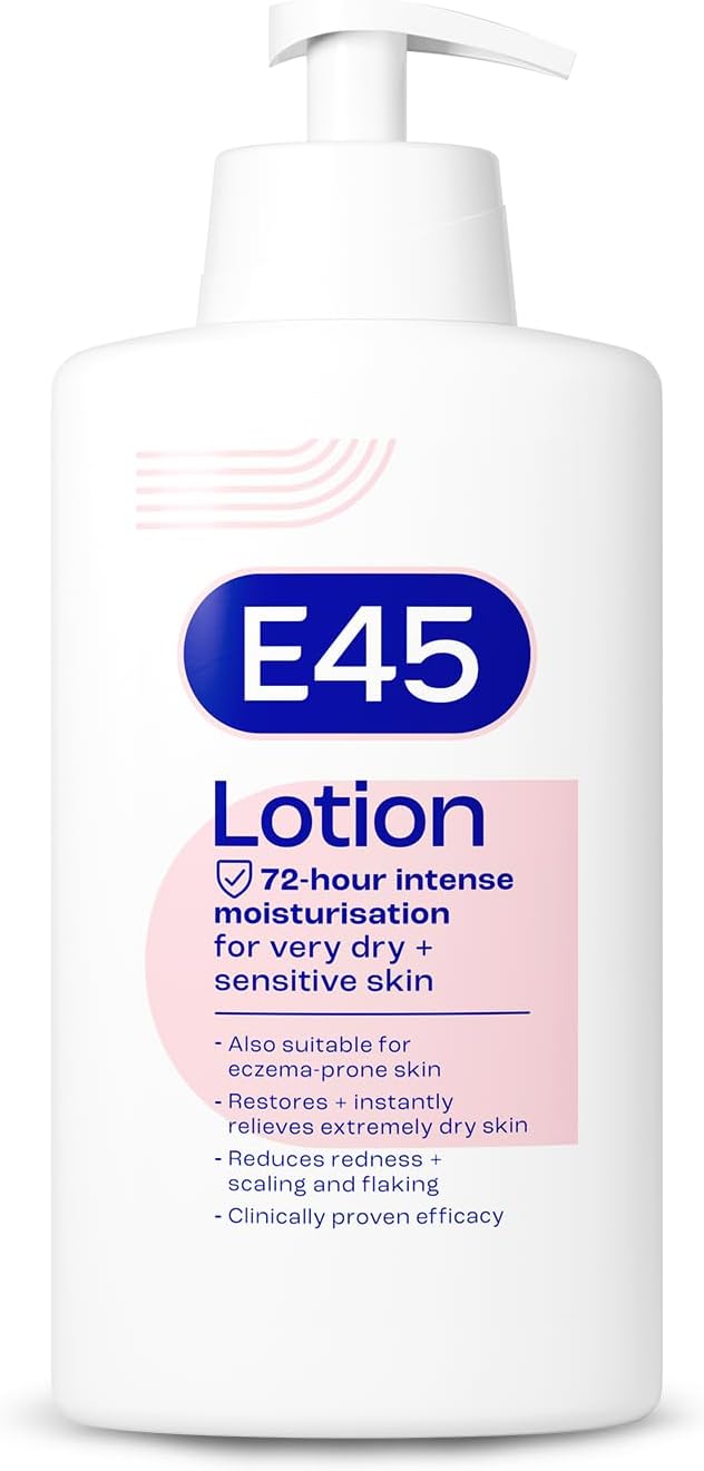 E45 Moisturising Lotion 500ml Dry Sensitive Skin Long-Lasting Hydration Daily