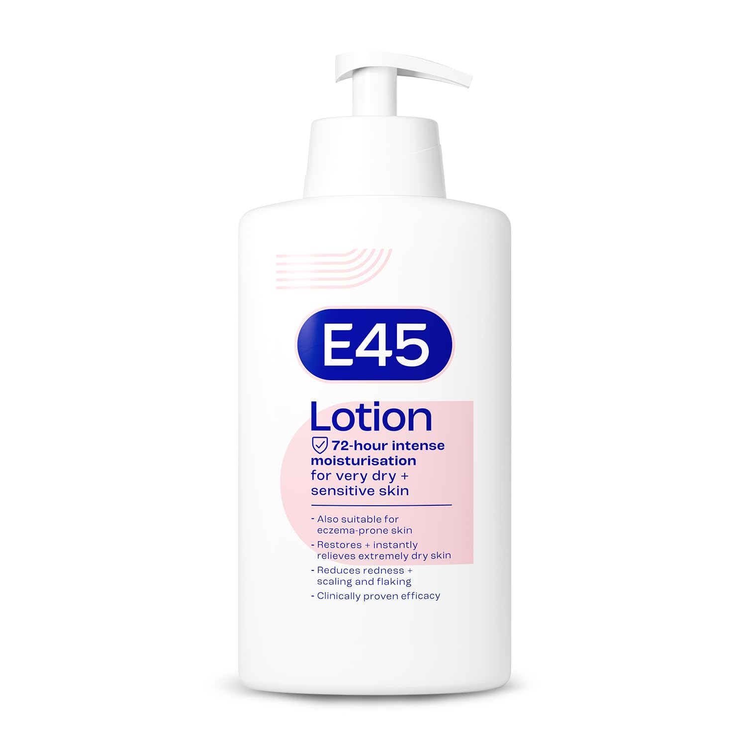 E45 Moisturising Lotion 500 ml for Dry & Sensitive Skin - Long-Lasting Hydration Protect from Dryness, Reduce Redness - Dermatological Body Moisturiser Lotion - Body Lotion - Daily Moisturiser