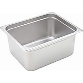 Winco Half Size 6" Deep Metal Food Pan/Steam Table Pan, Anti-Jam, 22 Gauge