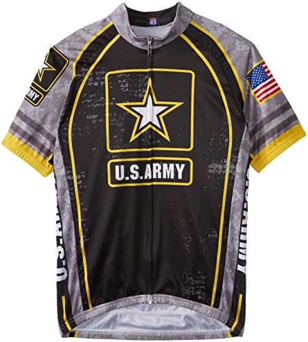 83 Sportswear Men's US Army Grey Cycling Jersey, Multi, Large