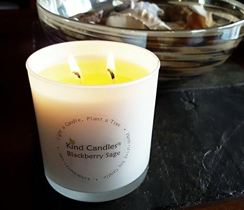 Kind Candles Handmade Blackberry Sage Soy Candle in White Tumbler