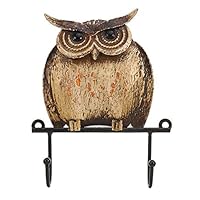 Spachy Rustic Wall Hook Owl Iron Art Coat Hanger Hooks Vintage Hat Robe Hook Rack Wall Mounted Key Holder for Kitchen Wall Housekeeper