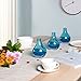 CASAMOTION Home Decor Accent Vase Hand Blown Art Solid Color Glass Bud Vase, Blue, Set of 3