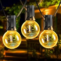 Outdoor String Lights with Dimmer, 2 Pack 98FT LED