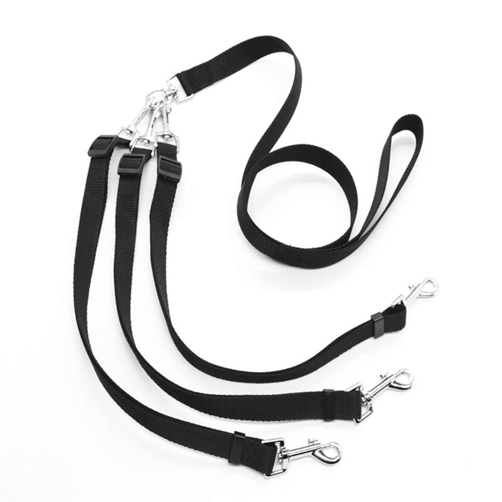 3 in 1 Dog Leash with Padded Handle, Wandrola No Tangle Three-Way Pet Leash with a Coupler, Adjustable Detachable Lead for 1 2 3 Small or Medium Dogs Pet Cat Puppy Walking Training