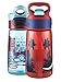 Contigo AUTOSPOUT Straw Striker/Gracie Kids Water Bottle, 14 oz, Pacific Fire Truck and Cardinal Dino, 2-Pack
