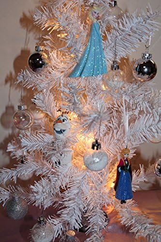 Ultimate Disney Frozen Magical White Christmas Tree - Prelit with Anna Elsa and Olaf Ornaments and Tree Skirt!