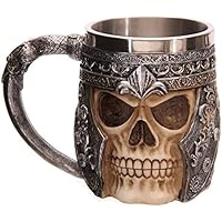 Itian 3D Skull Mug Stainless Steel Tankard Mug Coffee Tea Water Drinking Cup for Party Or Bar
