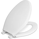 Centoco 3800SC-001 Elongated Plastic Toilet Seat with Safety Close, Light Weight Residential, White