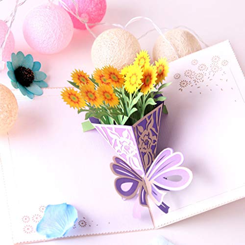 Clearance! Greeting Cards,Fheaven Romantic 3D Popup Greeting Cards Carousel Happy Birthday Mother’s Day Gift (B) - Thumbnail 3