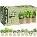 9 Herb Window Garden - Indoor Organic Herb Growing Kit - Kitchen Windowsill Starter Kit - Easily Grow 9 Herbs Plants from Seeds with Comprehensive Guide - Unique Gardening Gifts for Women & Men