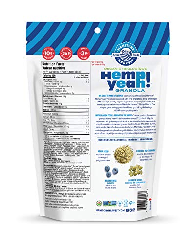 Manitoba Harvest Hemp Yeah! Granola, Blueberry, 10oz, with 10 g of Protein, 3.6 g Omegas, 3 g of Fiber and less than 10 g Sugar Per Serving, Organic, Non-GMO - Thumbnail 2