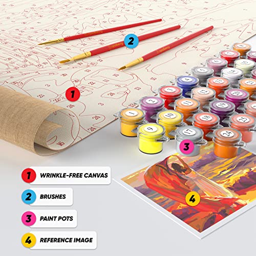Opalberry Paint by Numbers for Adults 16x20" WrinkleFree Rolled