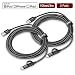2Pack Miger 2.4A Multi Fast Charging Cord, MFi Certified 10Ft/3M Nylon Braided 2 in 1 Multiple USB Charger Cable with Lightning/Micro USB for iPhone Xs Max/XR/X/iPad/iPod/Samsung/Kindle and More