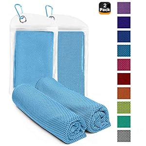 ATNKE 2 Pack Cooling Towel (100 x 30 cm), Gym Microfibre Towel for Men or Women Ice Cold Towels for Yoga Beach Golf Travel Sports Swimming Camping