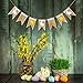 Tinksky EASTER Bunny Banners Decoration EASTER Burlap Banners Easter Rabbit Carrot Print Burlap Bunting Banner