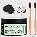 Activated Charcoal Teeth Whitening Powder + 2 Bamboo Toothbrushes | Natural & Organic Coconut - Food Grade, Guaranteed | Alpine Choice